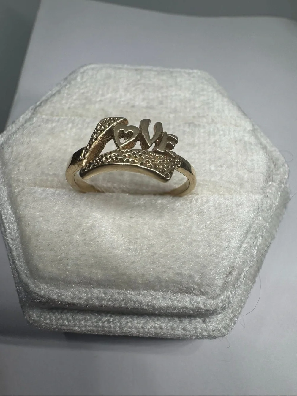 Vintage 14K 585 Gold Love Ring Size 6 Romantic Fine Jewelry Gift